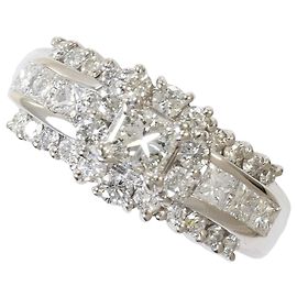 Autre Marque Platinum Diamond Band Ring Other