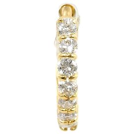 Autre Marque 18K Yellow Gold Hoop Earring with Diamond Golden