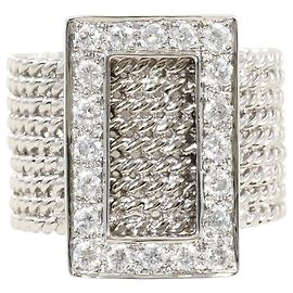 Autre Marque 18K White Gold Diamond Band Ring Golden