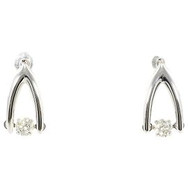 Autre Marque 18K White Gold Diamond Stud Earrings Golden