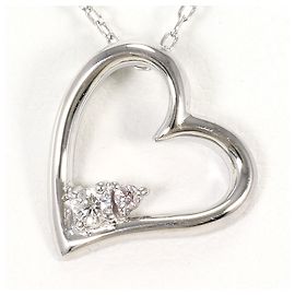 Autre Marque Colar de ouro branco 10K com diamantes Rosa Dourado