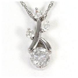 Autre Marque Colar de ouro branco 18K e diamantes Dourado