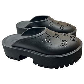 Gucci Rubber Clogs with GG Monogram Black