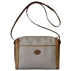 Bolsa de Ombro Gucci Monogram Marrom Bege