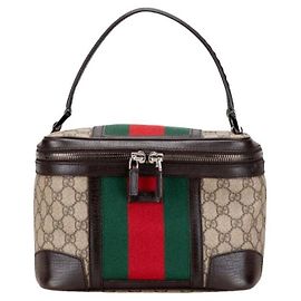 Gucci Estojo Vanity Monogram Marrom Vermelho Verde Monograma