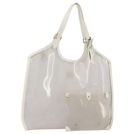 LOUIS VUITTON Epi Plage Lagoon Bay Tote Bag White Clear M92151 LV Auth 182775A White Other