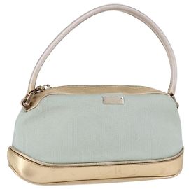Bolsa GUCCI em lona e couro azul claro 039 1133 Auth 184368A Azul claro