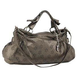 Bolsa Salvatore Ferragamo Gancini de Couro 2way Ouro Prata Auth BA13286 Prata Dourado