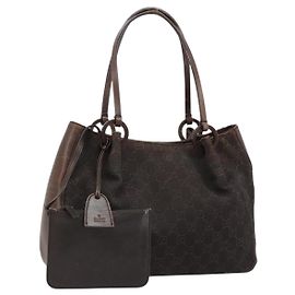 Sac cabas GUCCI GG Canvas Marron Argent 101919 Auth 184501 Marron Argenté