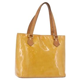 LOUIS VUITTON Monogram Vernis Houston Handtasche Beige M91004 LV Auth ep14730 Beige