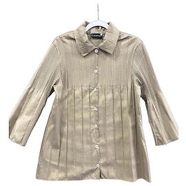 Cotélac Camicia plissettata verde a maniche lunghe Verde