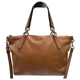 Borsa Tote Coach in pelle granulata marrone Marrone