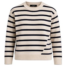 Weekend Max Mara Pull en maille rayé asymétrique Noir Multicolore Beige