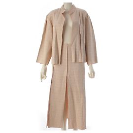 Chanel Completo Giacca e Gonna in Tweed Rosa Rosa
