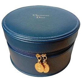 Christian Dior Leather Vanity Case Blue
