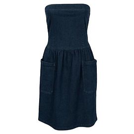 Prada Denim Strapless Mini Dress Dark blue
