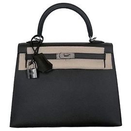 Hermès Kelly 25 Sellier Epsom Gris anthracite Vert foncé