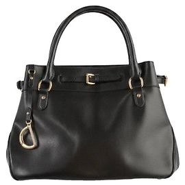 Sac à main Ralph Lauren en cuir noir Noir