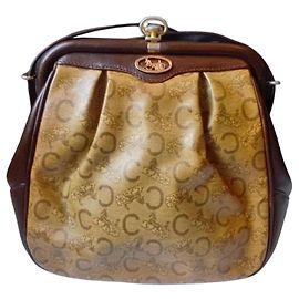 Céline Bolsa de ombro Celine Triomphe Monogram em canvas Marrom Bege