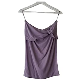 Gucci Lilac Silk Draped Top Lavender