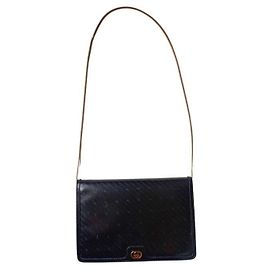Gucci GG Monogram Leather Shoulder Bag Black