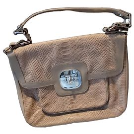 Longchamp Bolsa de mão couro texturizado bege Bege