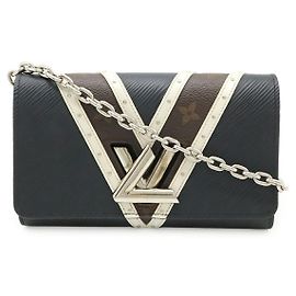 Louis Vuitton Twist Epi Monogram 2way Chain Wallet Nero Altro