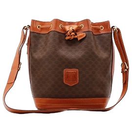 Céline Celine Borsa a Secchiello Monogram Marrone Monogramma