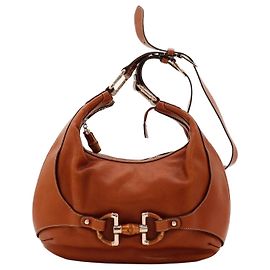 Gucci Bolsa Hobo Bamboo e Mors em Couro Marrom