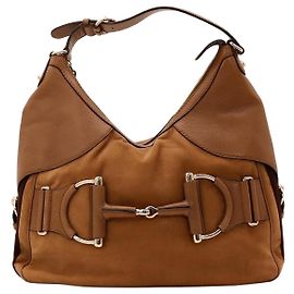 Gucci Bolsa Hobo Horsebit em Couro e Camurça Marrom
