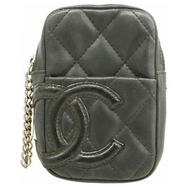 Chanel Cambon Lambskin Cigarette Case Black