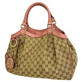 Borsa Tote Gucci GG Marmont Supreme Sukey Marrone Rosa Beige