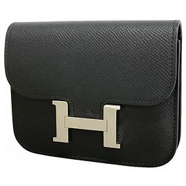 Hermès Hermes Constance Wallet in Black Epsom Leather Black