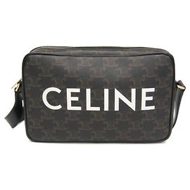 Céline Borsa a tracolla orizzontale Celine Triomphe Nero Marrone scuro