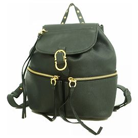 Salvatore Ferragamo Black Leather Backpack Black