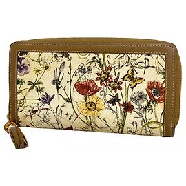 Cartera larga Gucci Bamboo Flora Multicolor