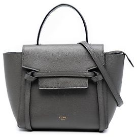 Céline Bolsa Belt Celine Gray em couro de bezerro granulado nano Marrom