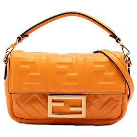 Fendi Baguette Tasche Orange Zucca Prägeleder Mini Orange