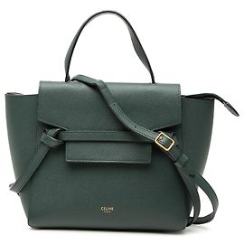 Céline Bolsa Belt Celine em couro de bezerro granulado Nano verde Verde Verde escuro