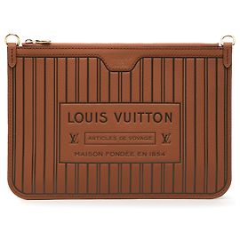 Louis Vuitton Brown Inside Out Calfskin Neverfull MM Pouch Brown