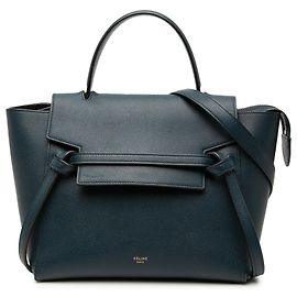 Céline Borsa Belt in pelle di vitello micro granulata blu Celine Blu Blu navy