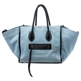 Céline Celine Blue Medium Denim Phantom Luggage Tote Blue Light blue
