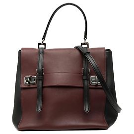 Borsa Prada Red Bicolor Soft Calf Double Turnlock Rosso Altro