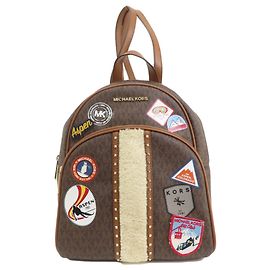 Michael Kors MK Signature Sticker Backpack Brown
