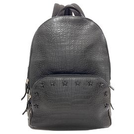 Jimmy Choo Black Leather Studded Backpack Black