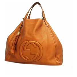 Borsa Tote Gucci Soho in pelle bronzo Bronzo