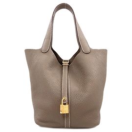 Hermès Bolsa Hermes Picotin Lock MM Cinza
