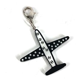 Chanel 16S Airplane Accessory Bag Charm Keychain Nero Bianco