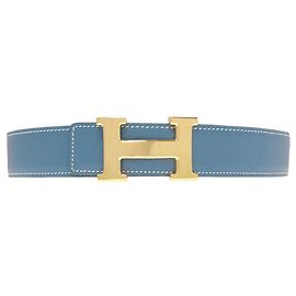 Hermès Hermes H-Belt in Blue Jean Blue