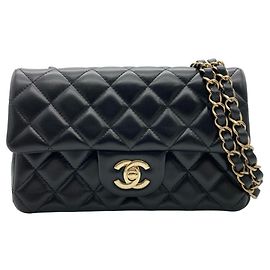 Bolsa de Alça Chanel Mini Matelassé 20 Chain Preto